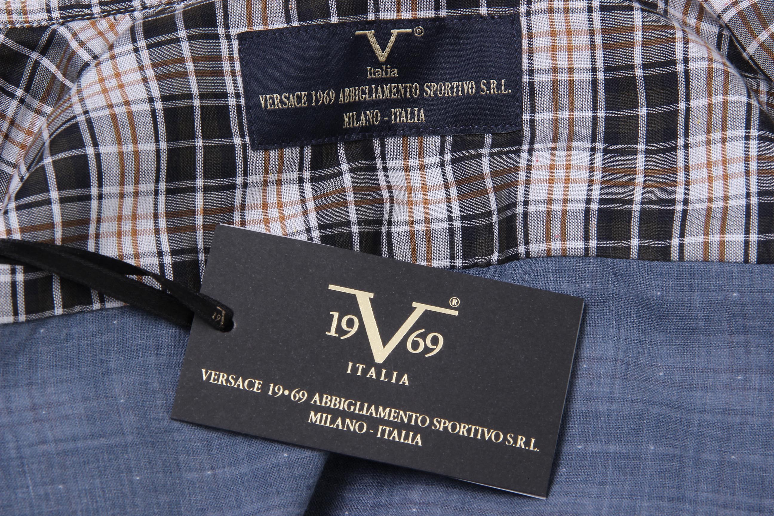 Camisa clásica moderna de corte italiano para hombre V 1969, talla 377, 201