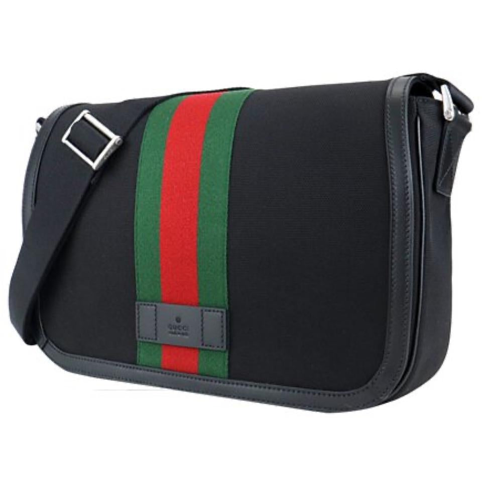 Bolso bandolera Gucci Web Stripe para hombre, color negro