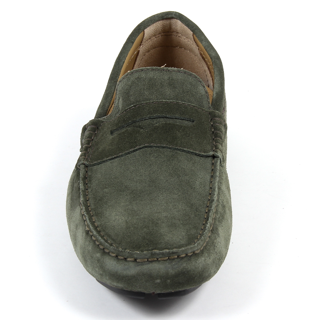 Mocasines V 1969 Italia para hombre, color verde STEWART