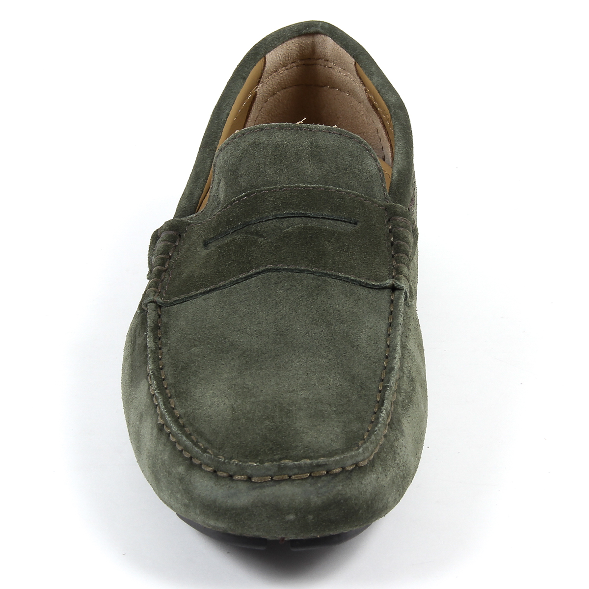 Mocasines V 1969 Italia para hombre, color verde STEWART