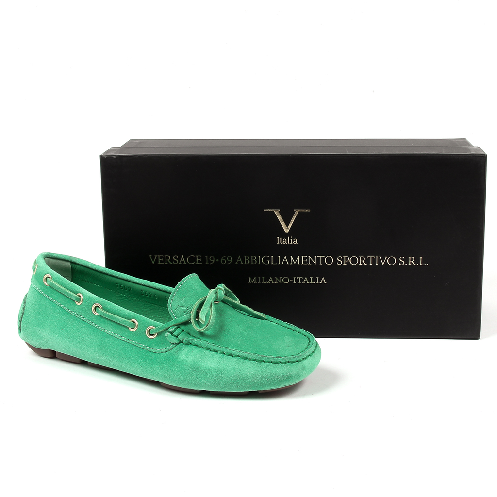 Mocasines V 1969 Italia para mujer, color verde PISA