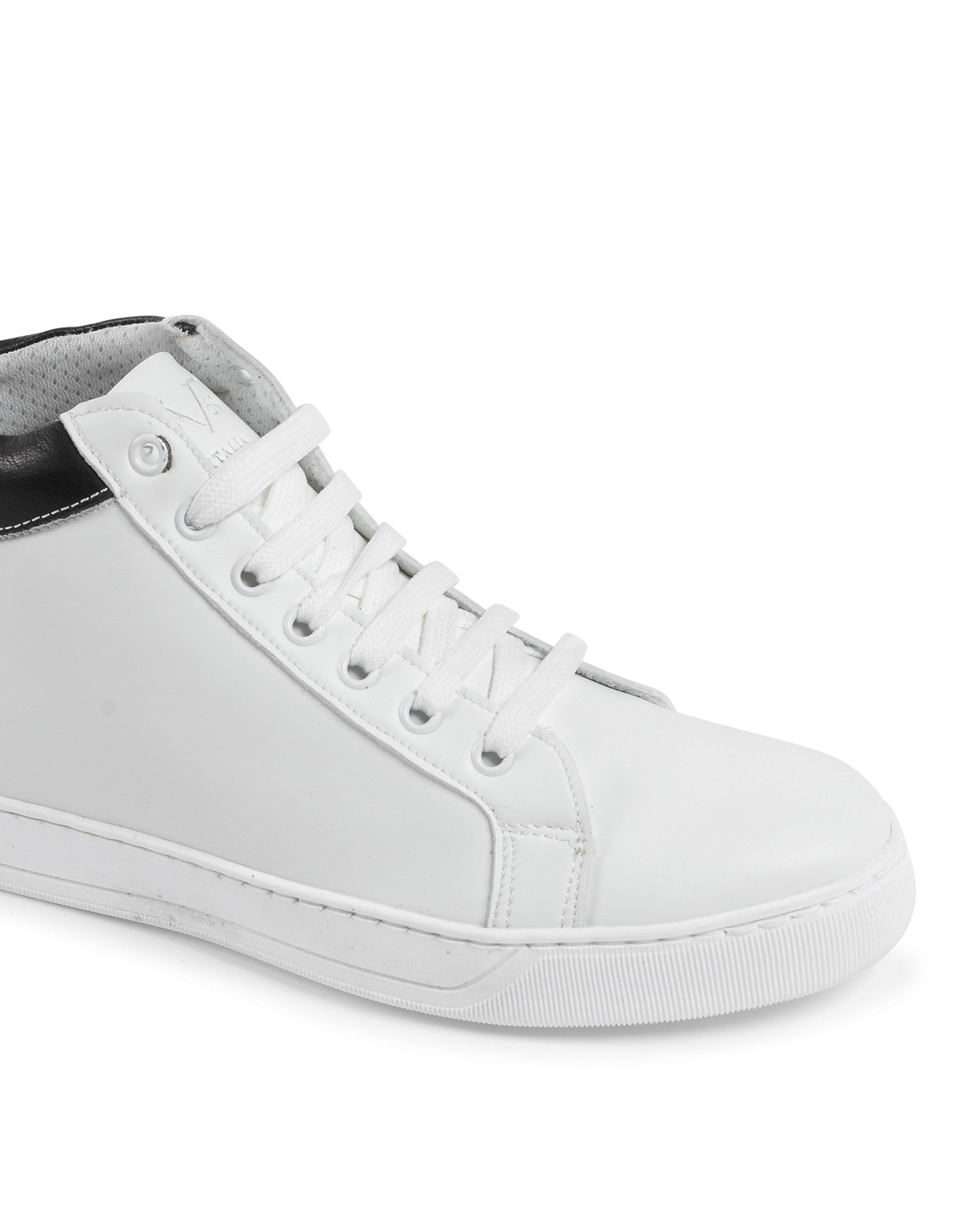 19V69 Italia Mens Sneaker White Black 2130 VITELLO BIANCO NERO