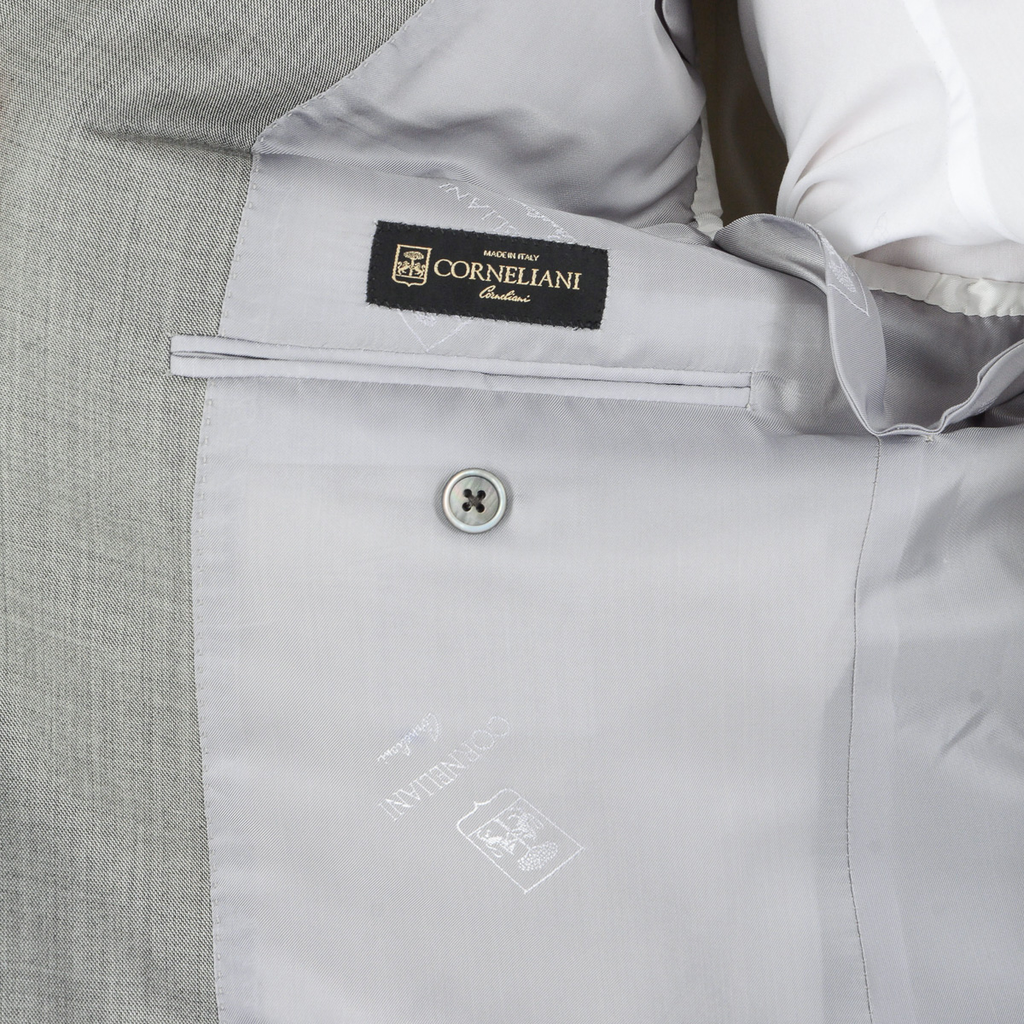 Corneliani Mens Suit Long Sleeves Grey Super 160's