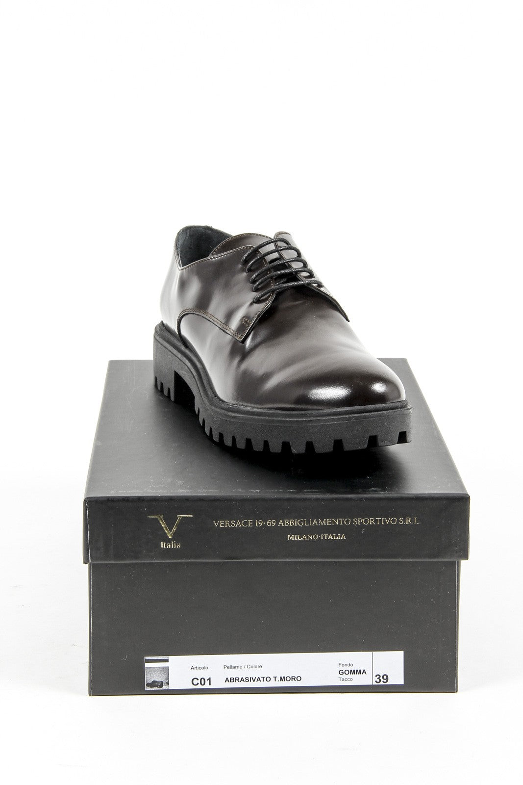 V 1969 Italia Zapato con cordones para mujer C01 ABRASIVATO MORO