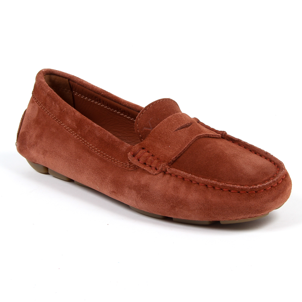 Mocasines V 1969 Italia para mujer, color rojo oscuro, AMALFI