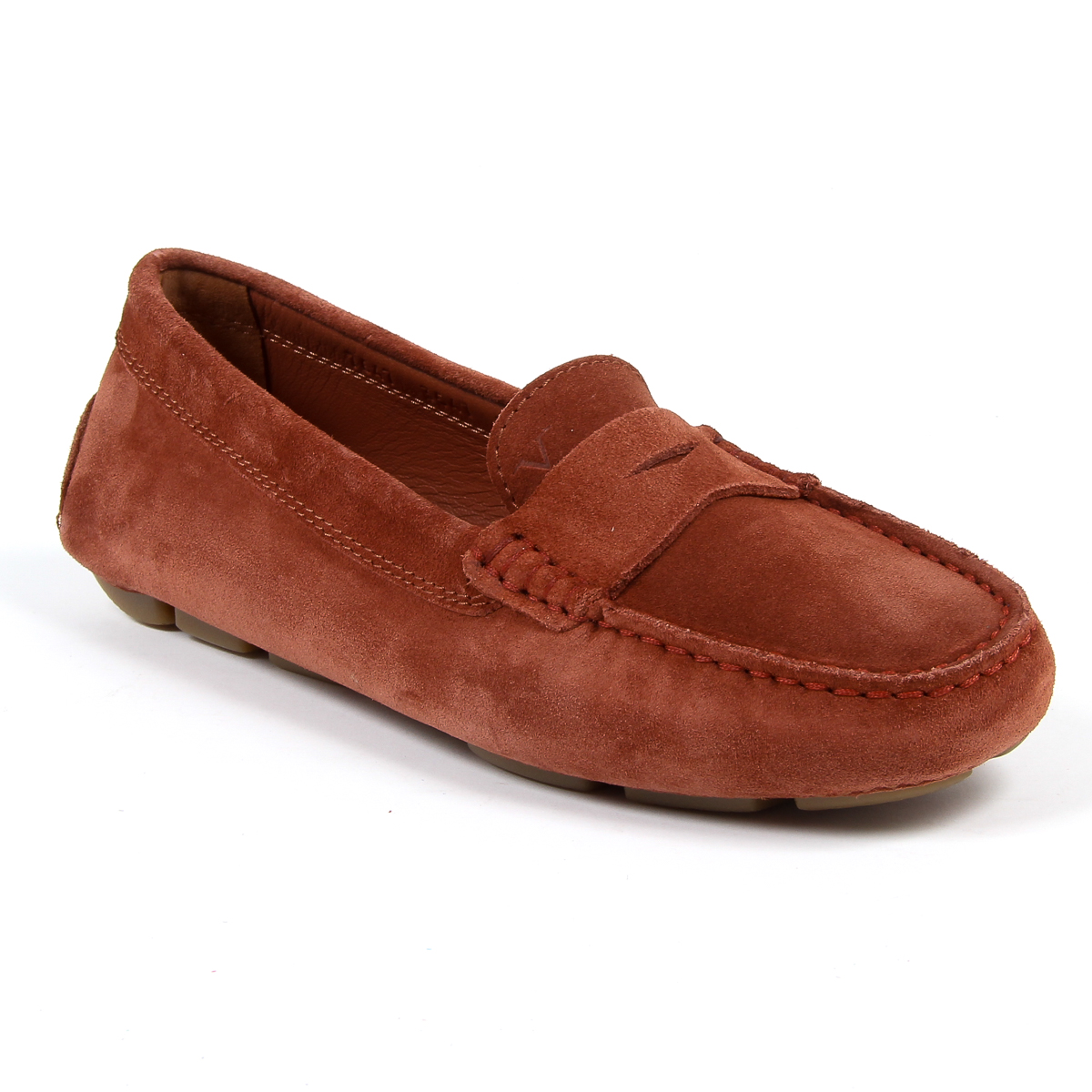 Mocasines V 1969 Italia para mujer, color rojo oscuro, AMALFI
