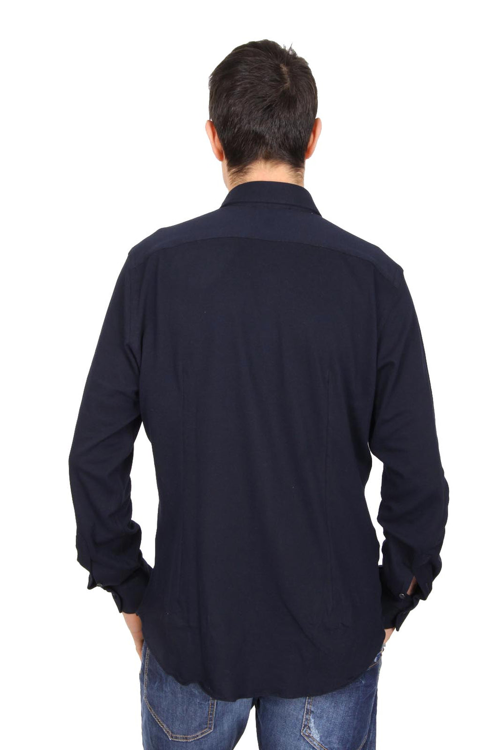 Camisa de manga larga para hombre V 1969 Italia Paris Piquet Blu