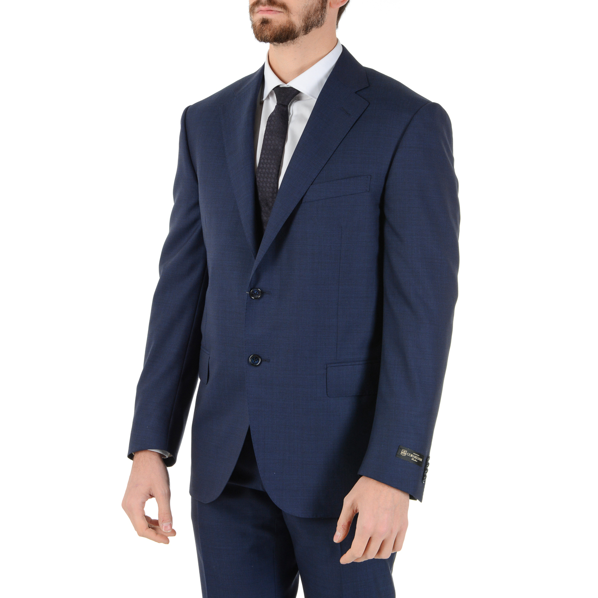 Corneliani Mens Suit Long Sleeves Blue Super 110's