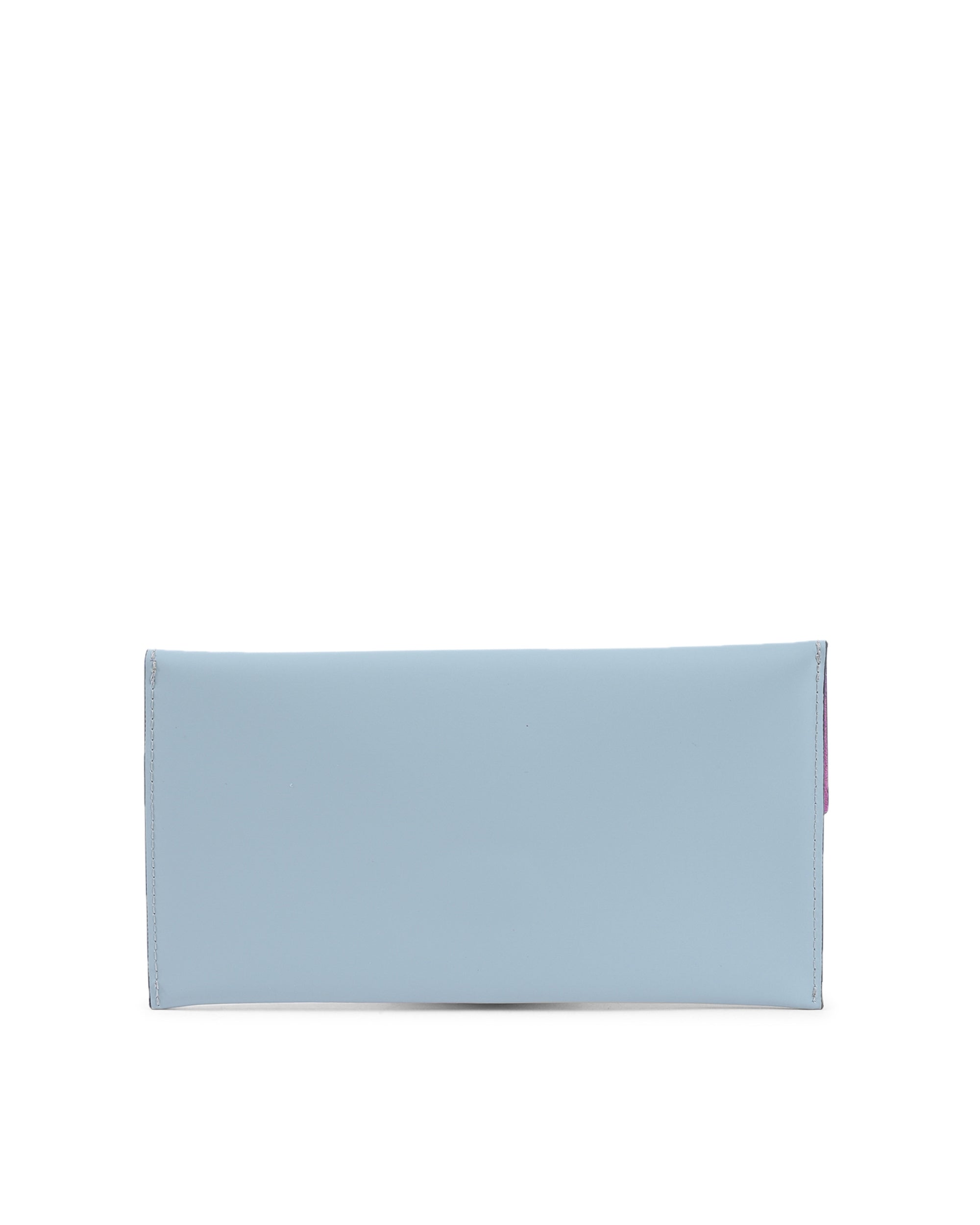 Cartera de piel tipo sobre - Azul claro