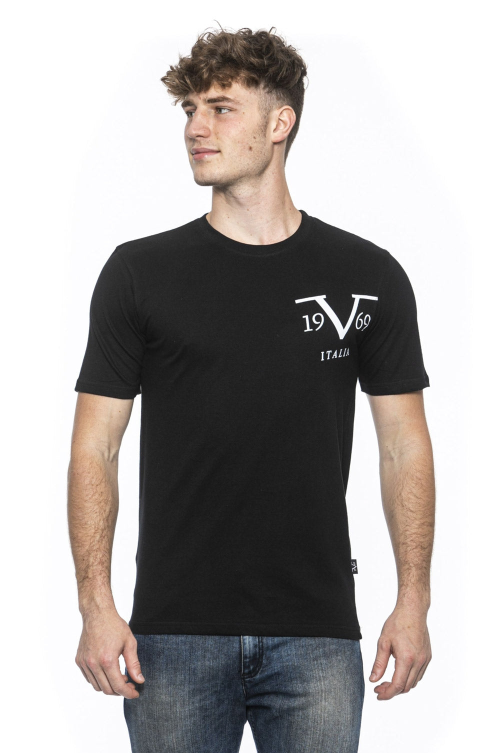 Camiseta negra para hombre 19V69 Italia MIKE BLACK