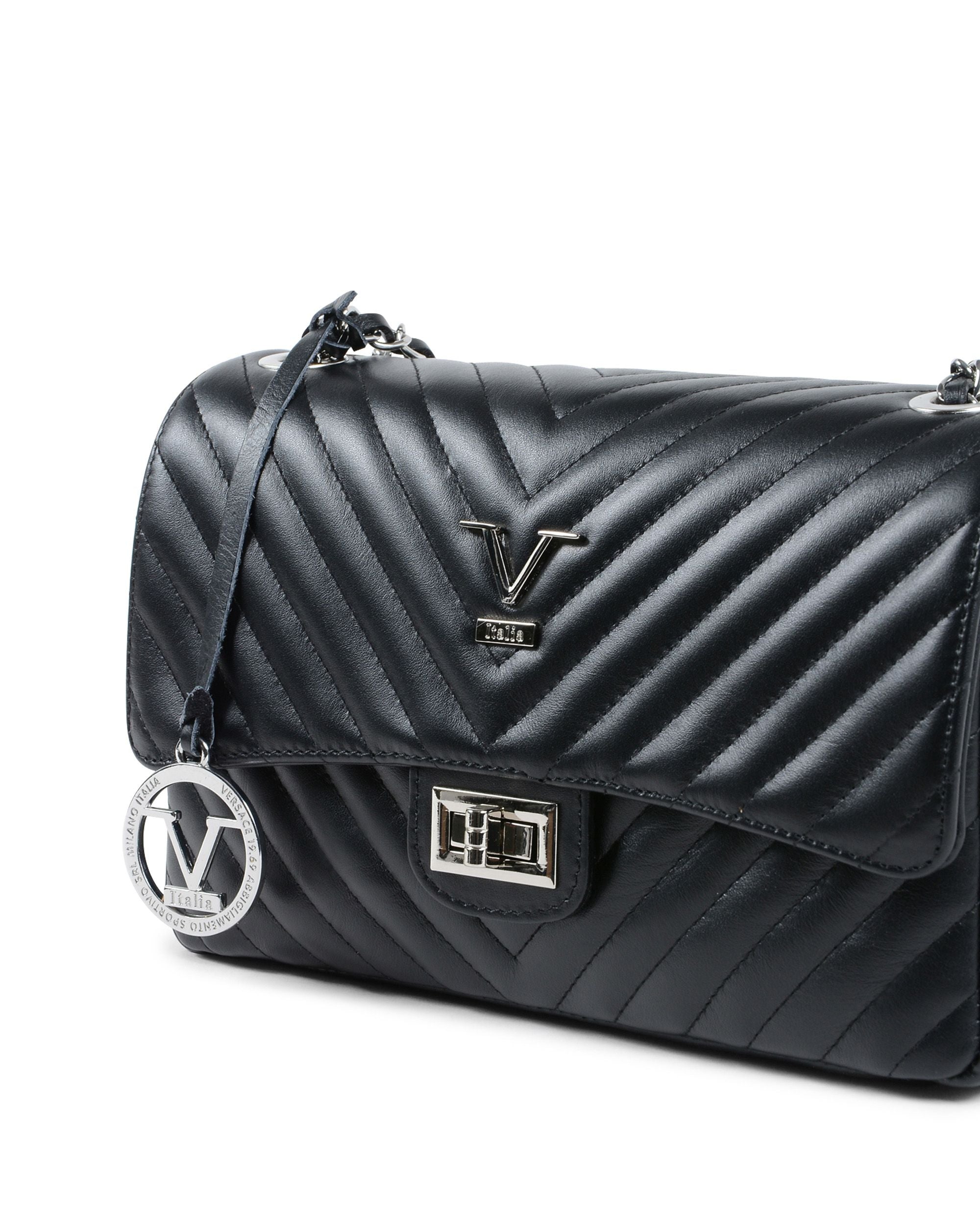 V Italia Womens Handbag Black V0116 KID NERO