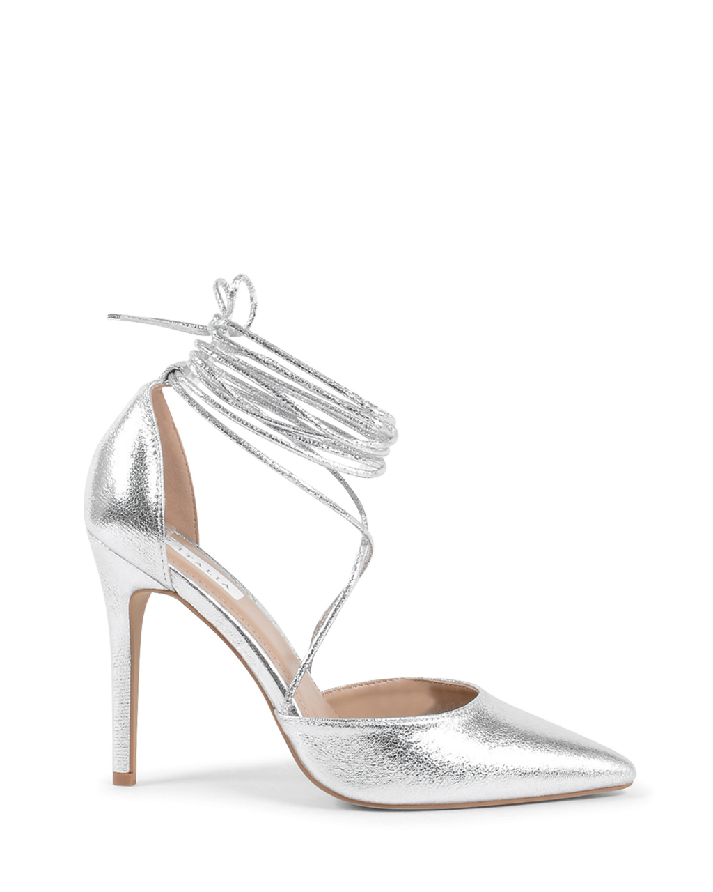 19V69 Italia - Zapatos de salón con tira al tobillo para mujer, color plata V81857 PLATA