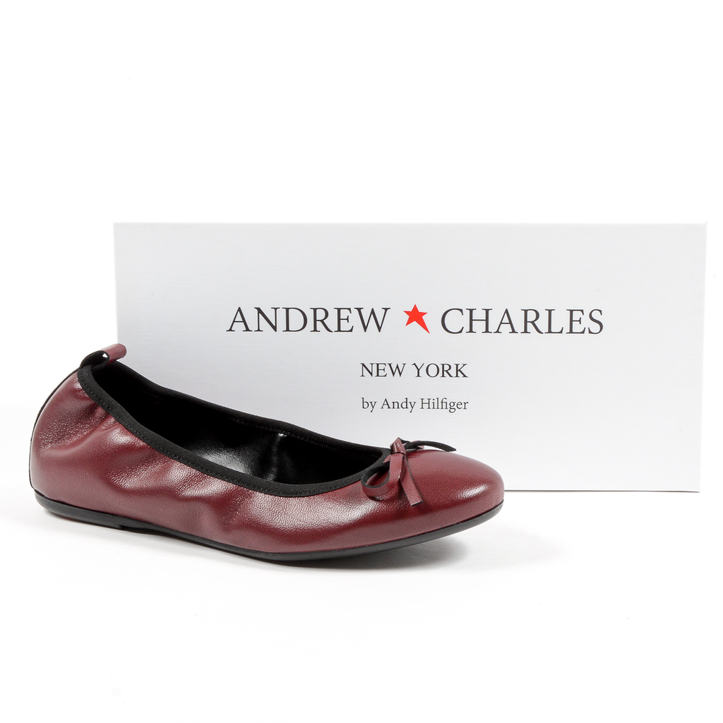 Andrew Charles Womens Soft Ballerina Bordeaux GWEN