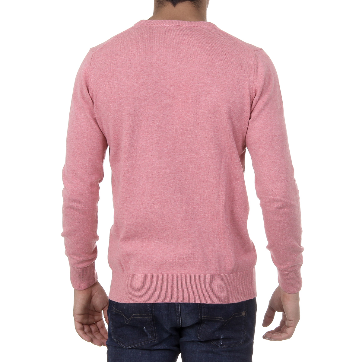 Suéter de hombre Ufford & Suffolk Polo Club de manga larga y cuello redondo PULLRUS100 ROSA