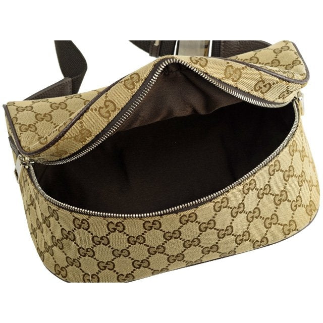 Bolso bandolera de lona Gucci GG Original en color beige y marrón