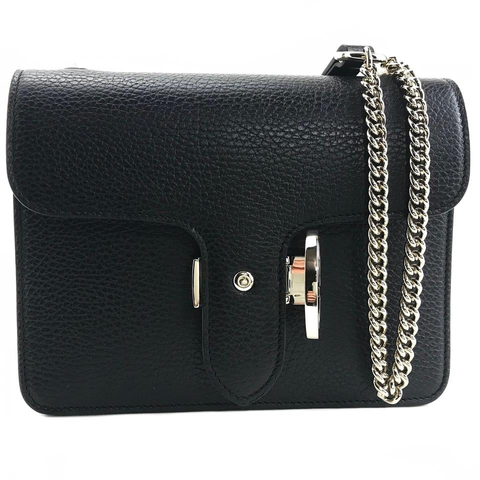 Bolso Gucci de piel entrelazada con cadena negra