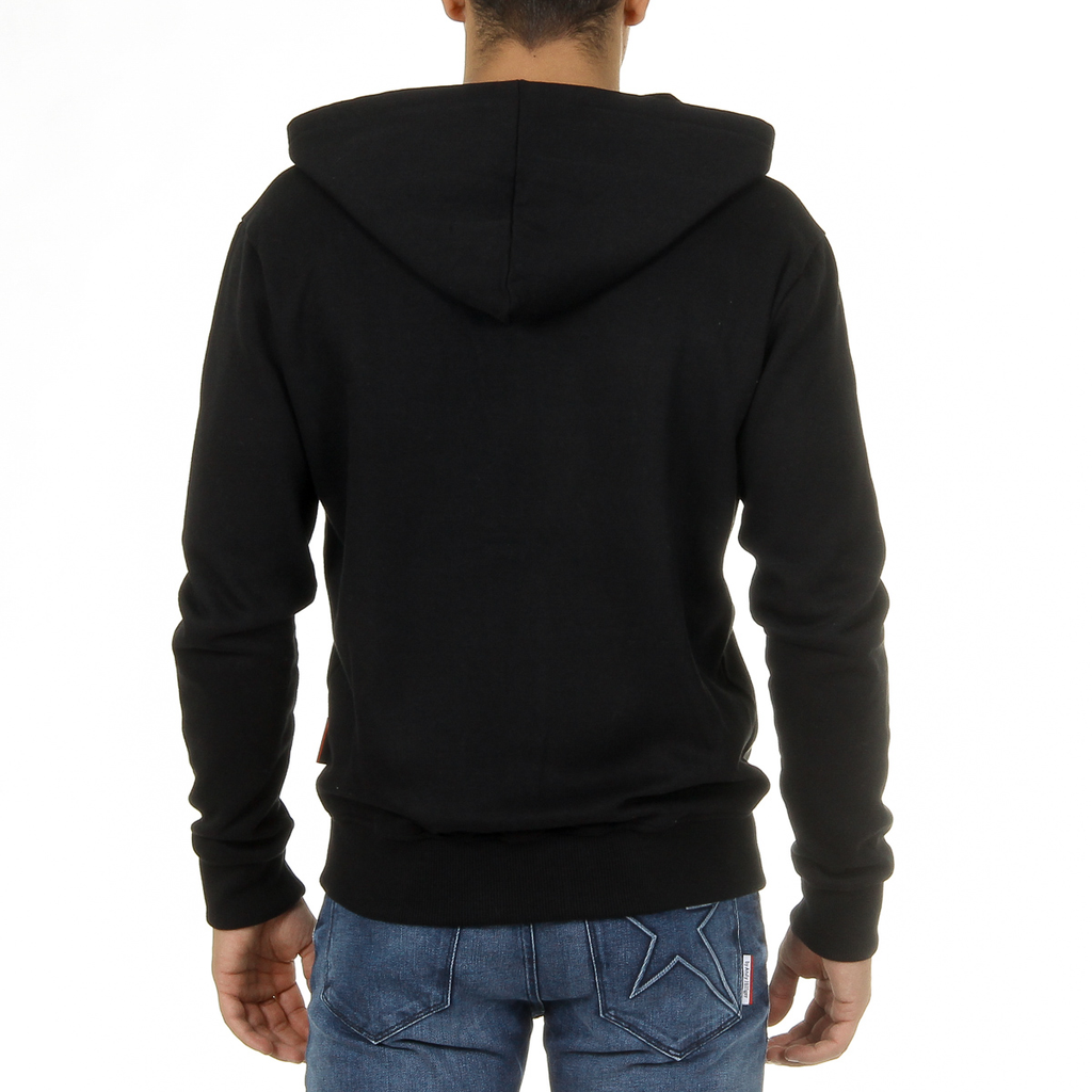 Sudadera con capucha Andrew Charles para hombre con cremallera, manga larga, cuello redondo, color negro FELA