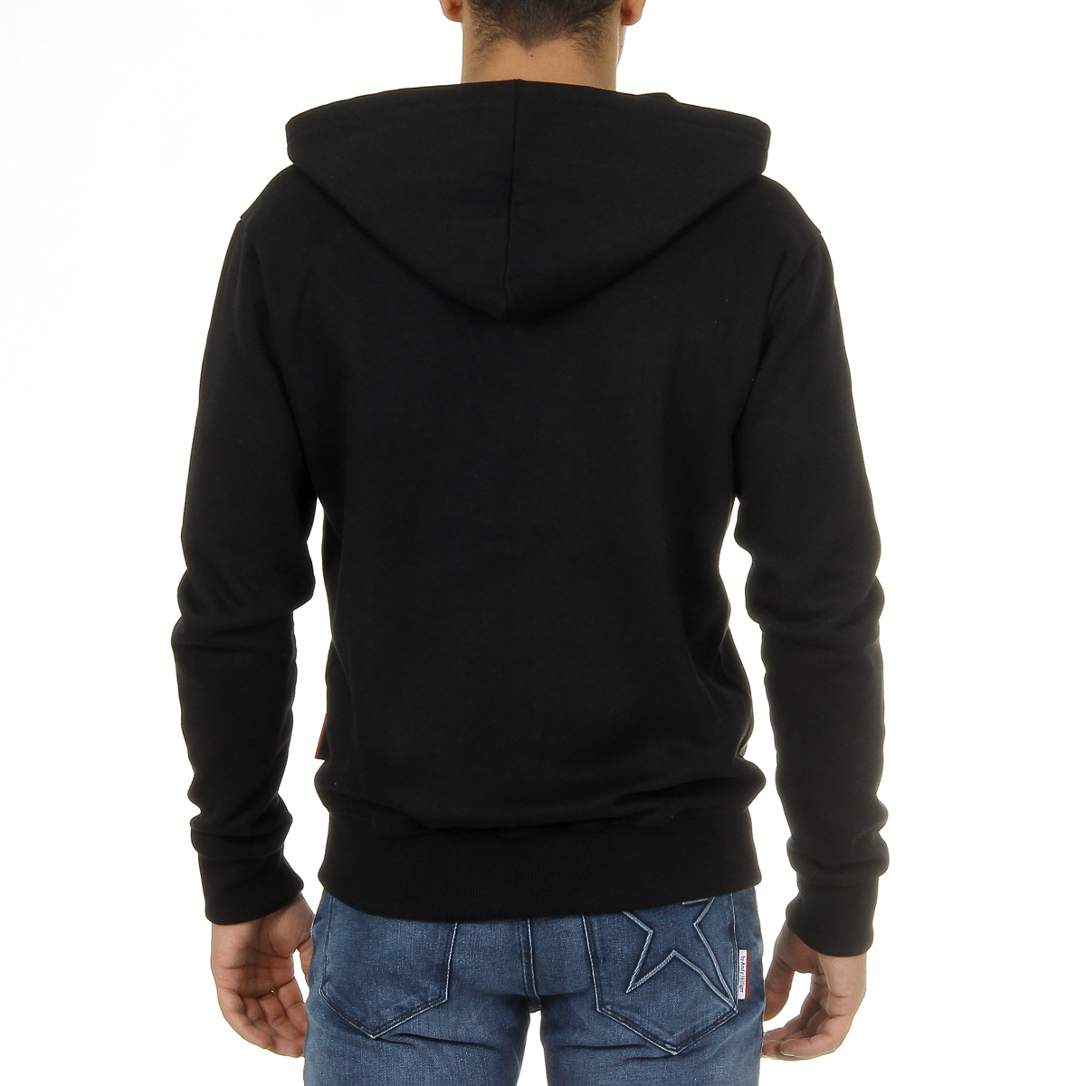Sudadera con capucha Andrew Charles para hombre con cremallera, manga larga, cuello redondo, color negro FELA