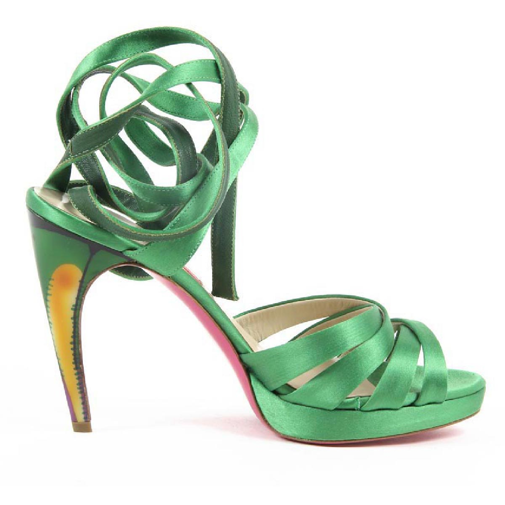 Sandalia Mujer Emanuel Ungaro SS09 IG2 VERDE SATINADO
