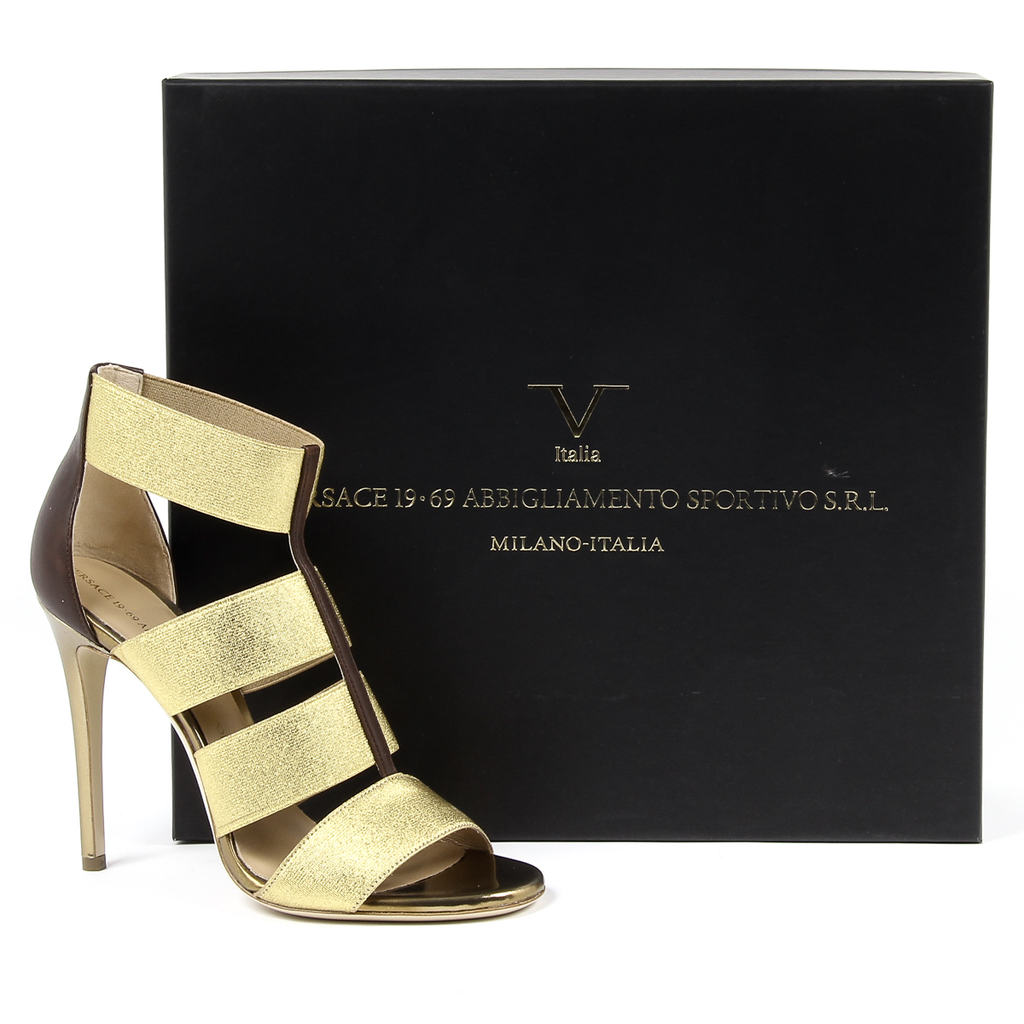 V 1969 Italia Womens Ankle Strap Sandal Gold ELSA