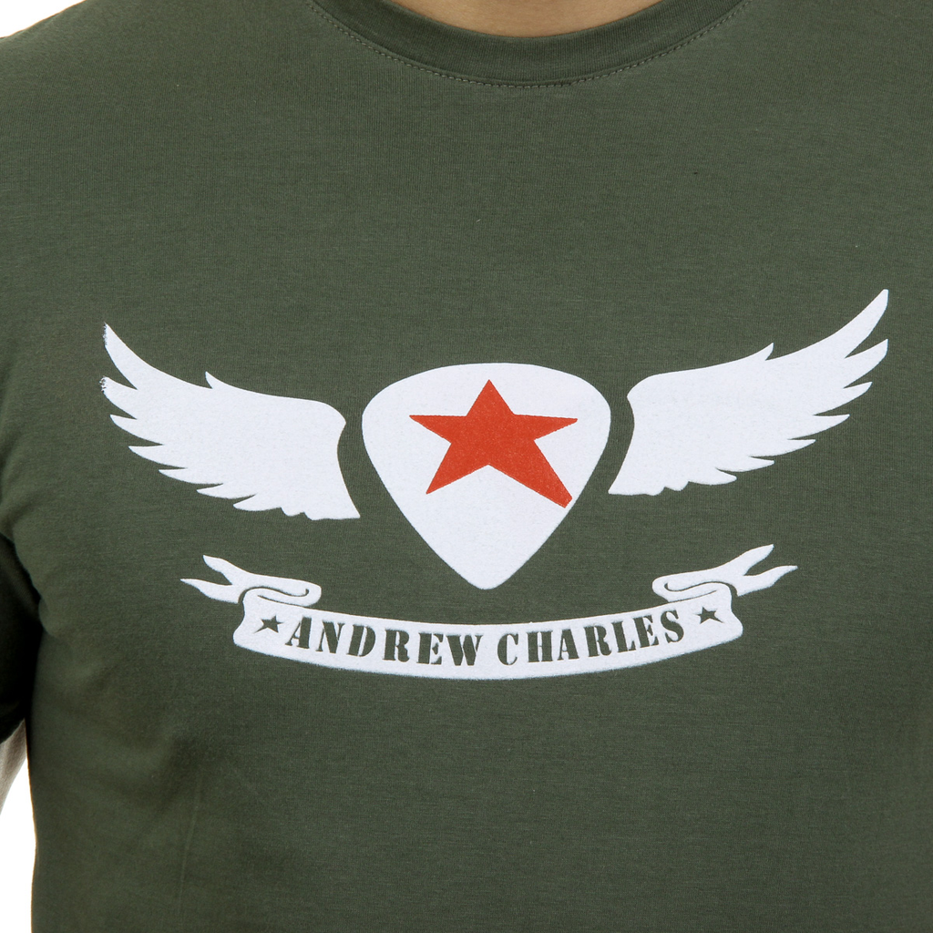 Camiseta Andrew Charles para hombre, manga corta, cuello redondo, verde, KEITA