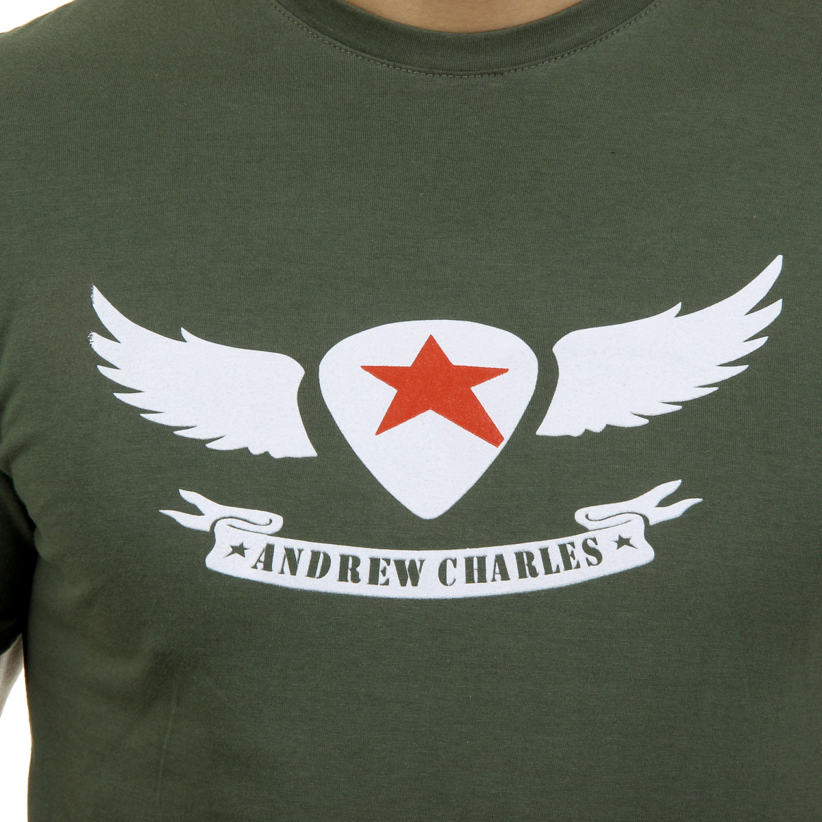 Camiseta Andrew Charles para hombre, manga corta, cuello redondo, verde, KEITA
