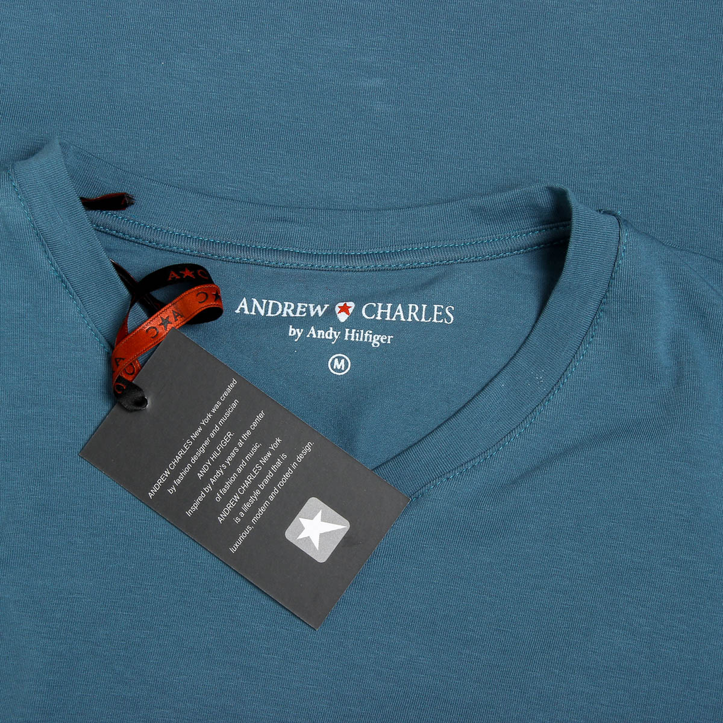 Camiseta Andrew Charles para hombre, manga corta, cuello en V, verde, KENAN