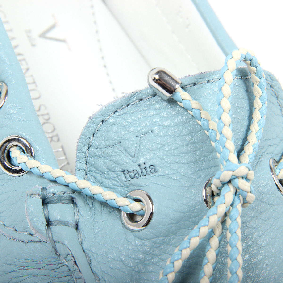 Mocasín V 1969 Italia para mujer azul claro EMILIA