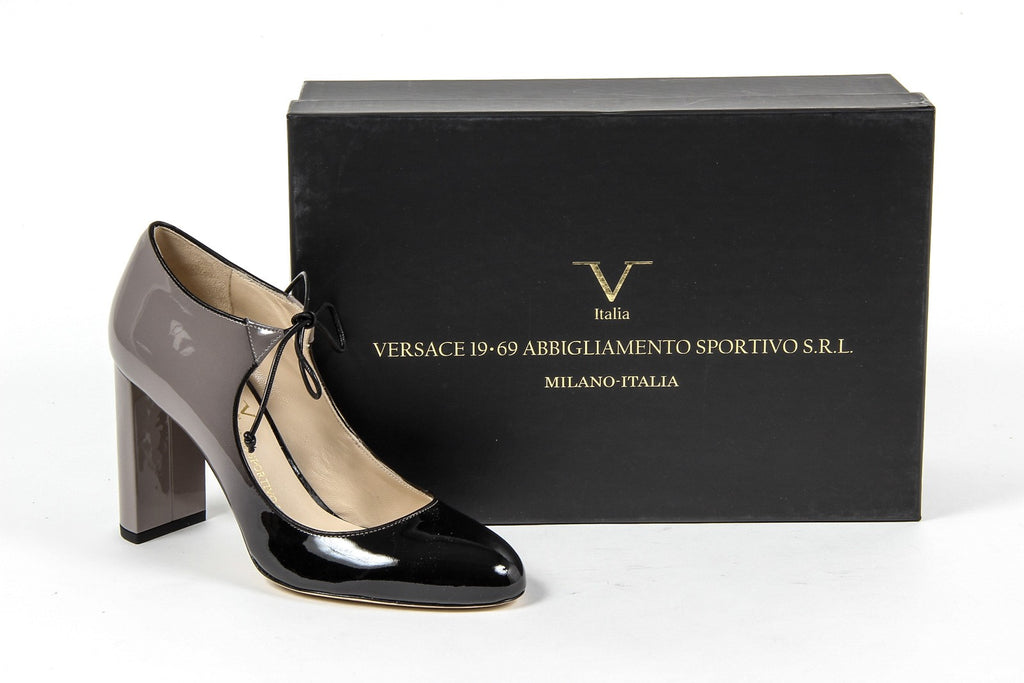 Zapatos de salón con cordones para mujer V 1969 Italia 3112338 VERN. SFUMATO NERO-GRIGIO