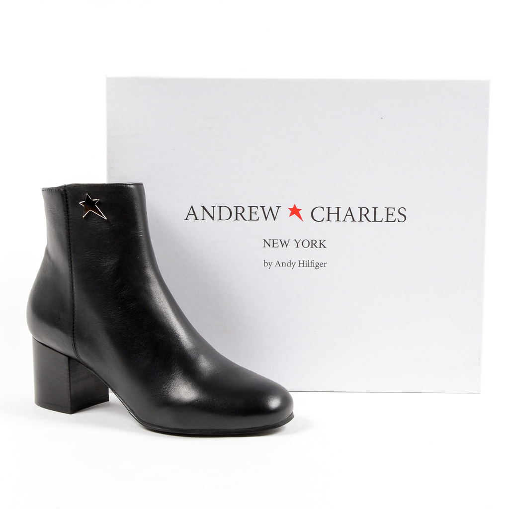 Andrew Charles Womens Heeled Ankle Boot Black COOPER
