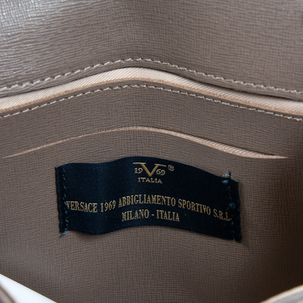 Bolso de mano para mujer V 1969 Italia color topo GENNY