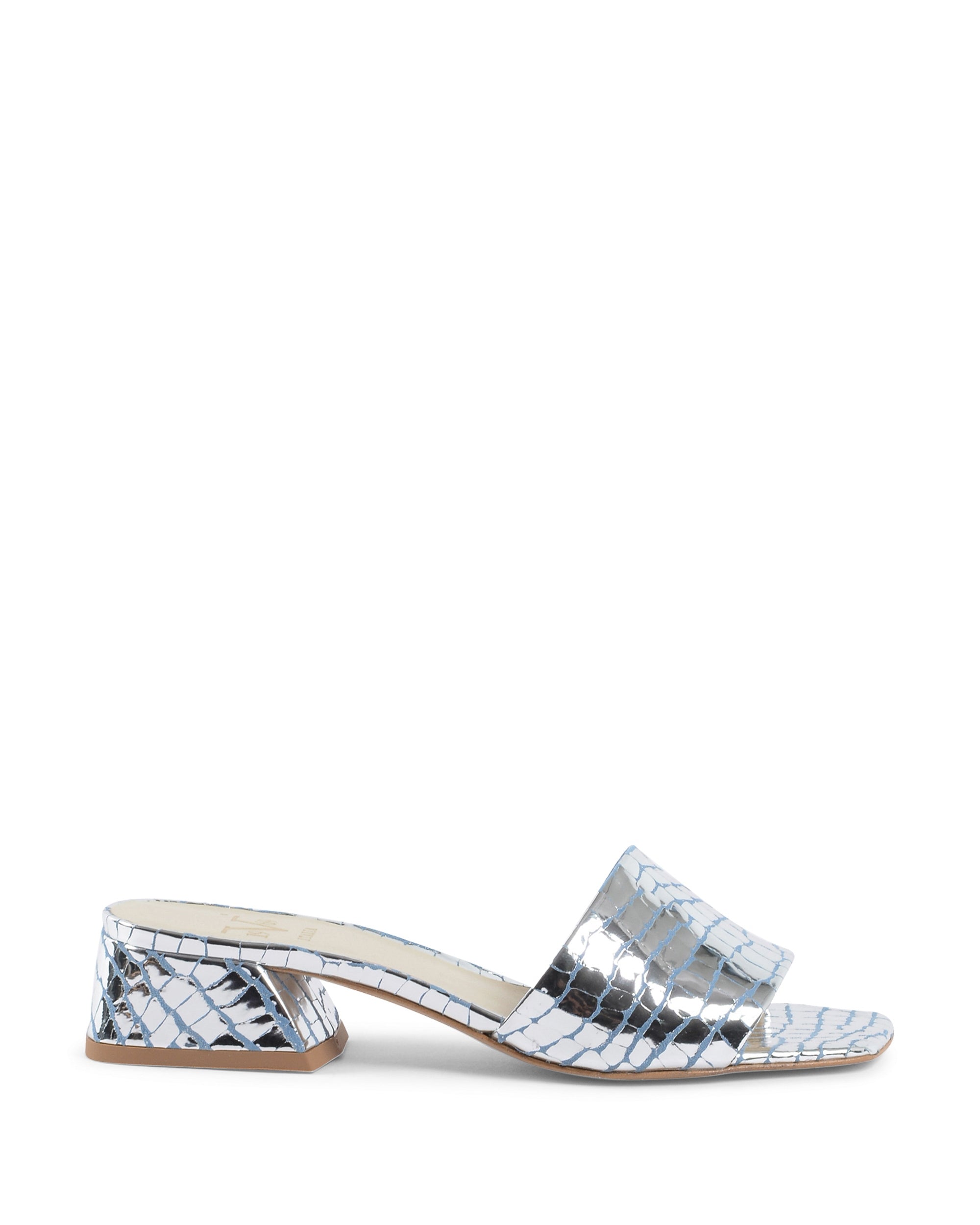 19V69 Italia Sandalia Mujer Plata NEPER PITONE CELESTE ARGENTO