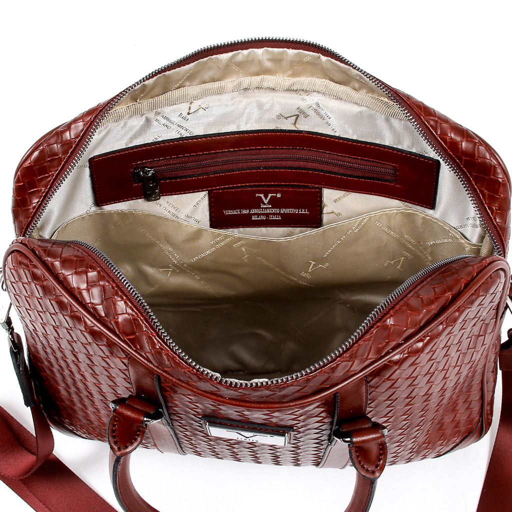 Bolso de mano para hombre V 1969 Italia rojo oscuro EVAN