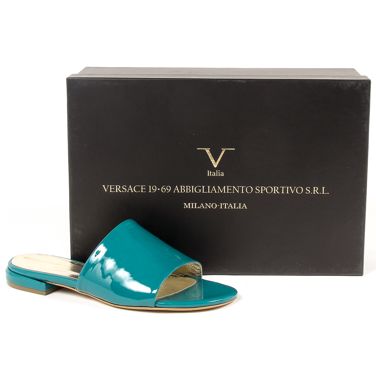 Sandalia plana para mujer V 1969 Italia Verde IZAR
