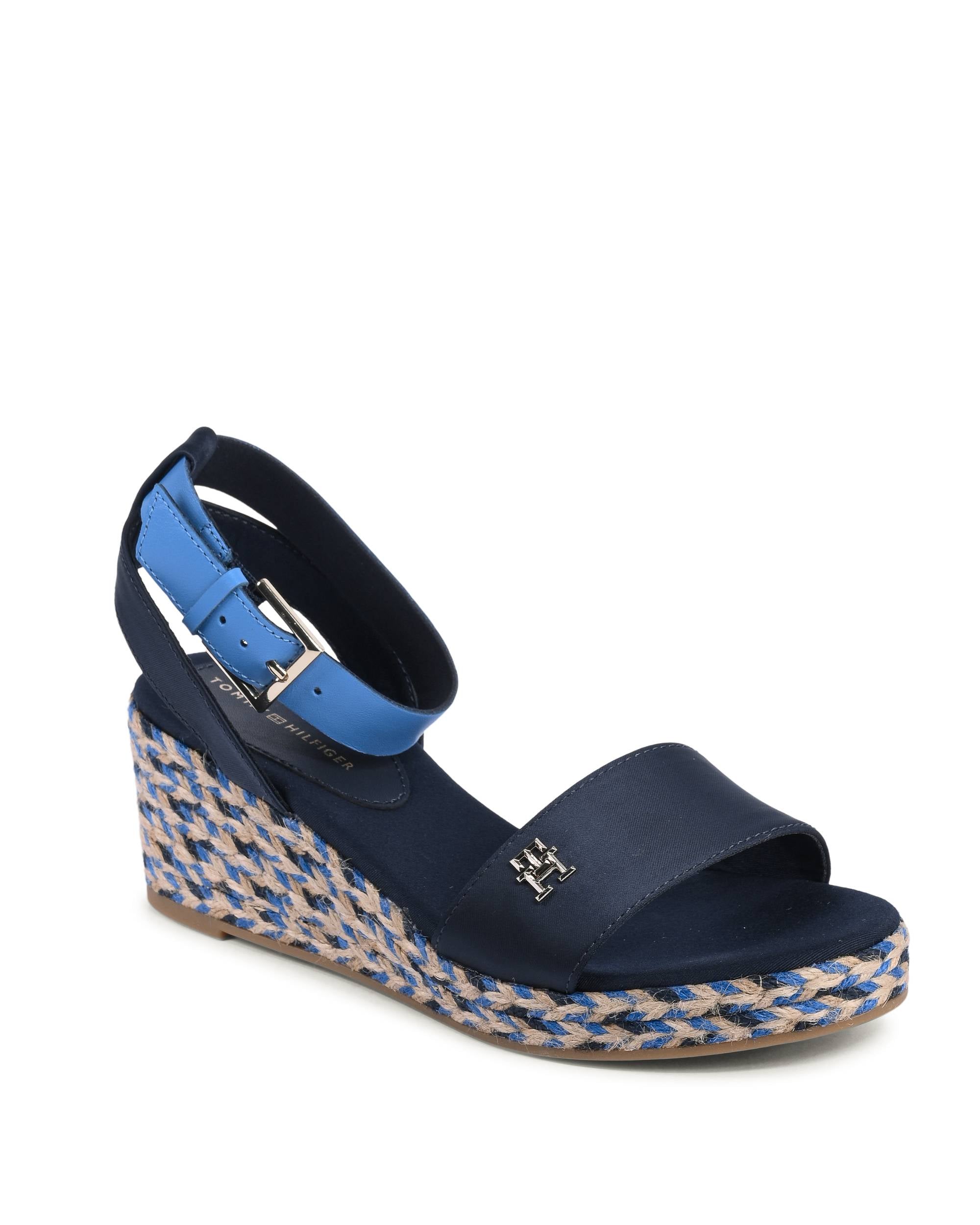 Tommy Hilfiger - Sandalias de cuña para mujer, color azul, FW0FW079130G3