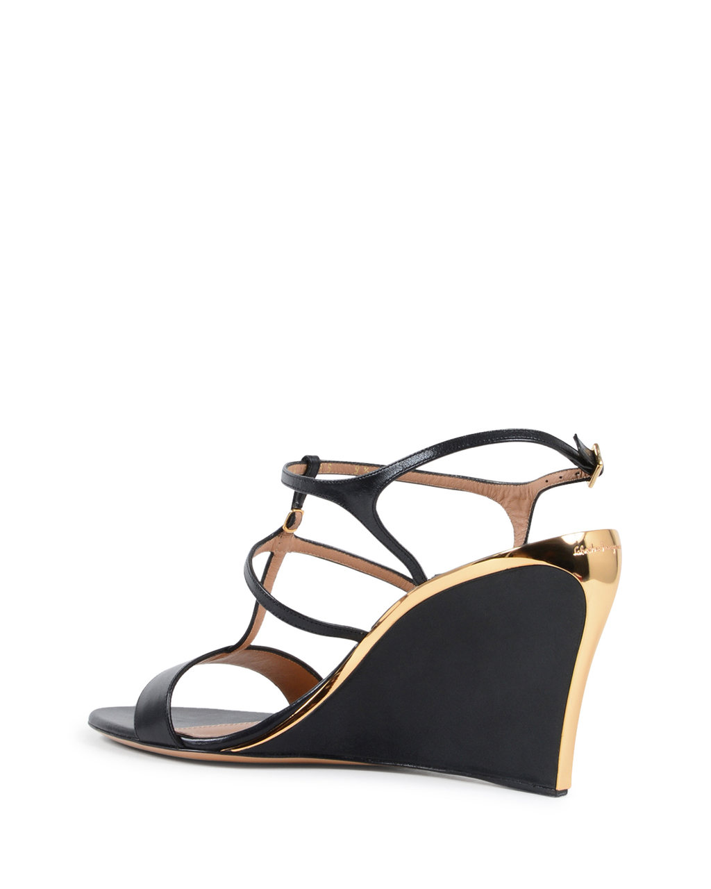 Sandalia de cuña para mujer Salvatore Ferragamo negra PAKUNA