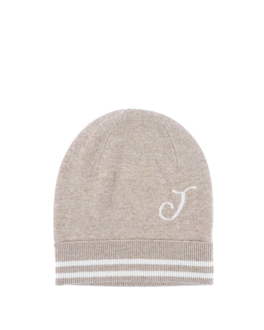 Gorro de cachemira con monograma - Camel