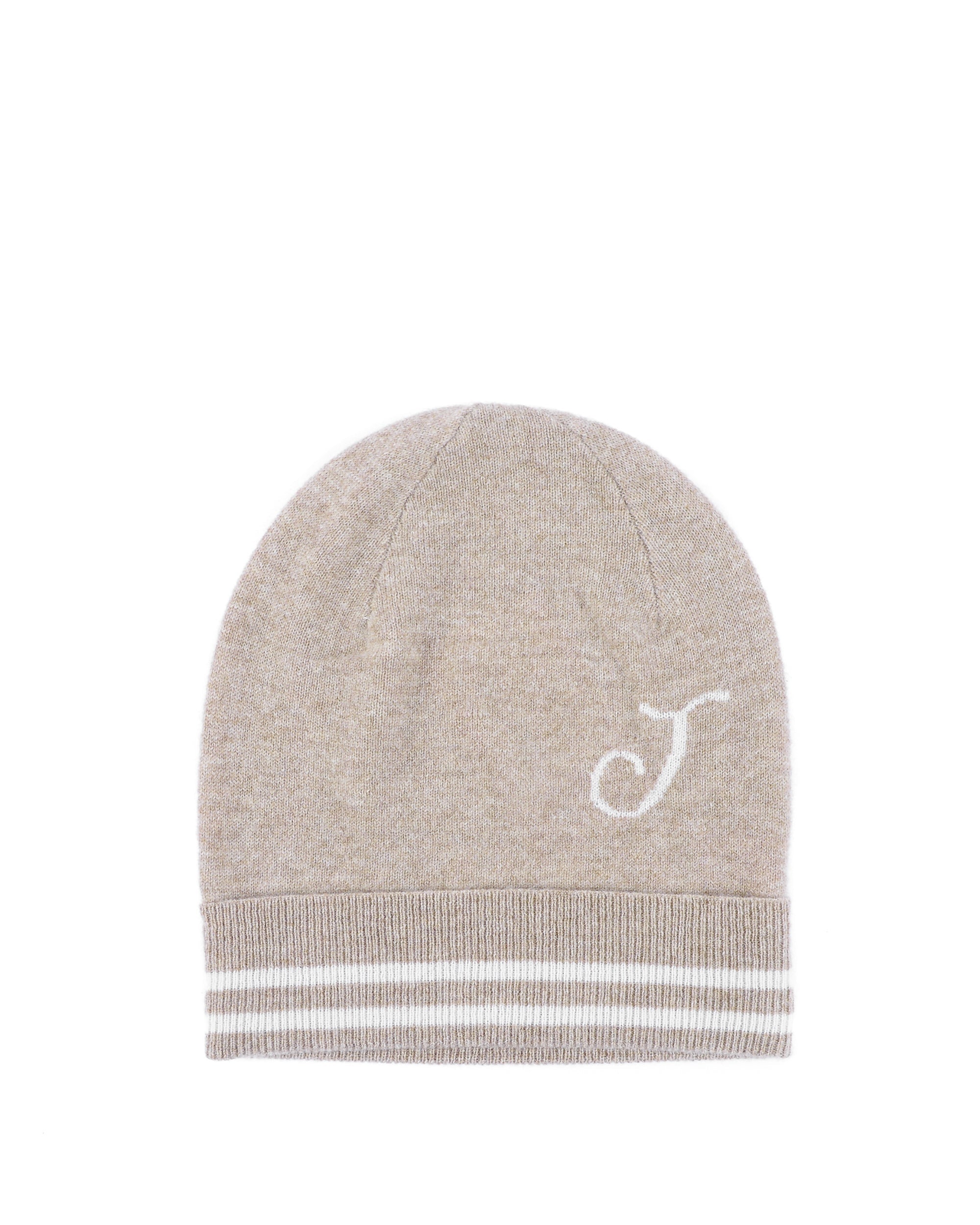 Gorro de cachemira con monograma - Camel