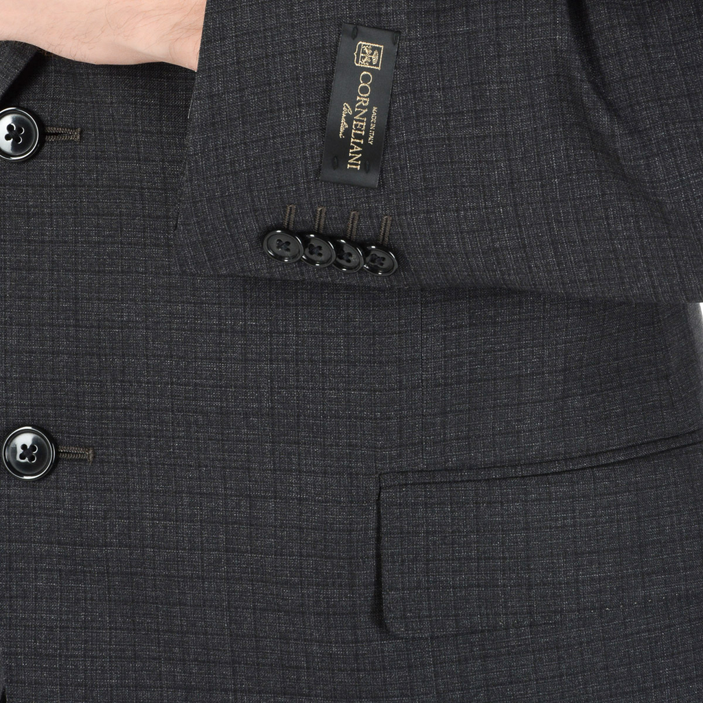 Corneliani Mens Suit Long Sleeves Dark Blue Super 160's