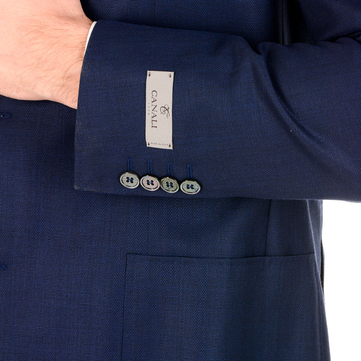 Chaqueta Canali para hombre de manga larga azul