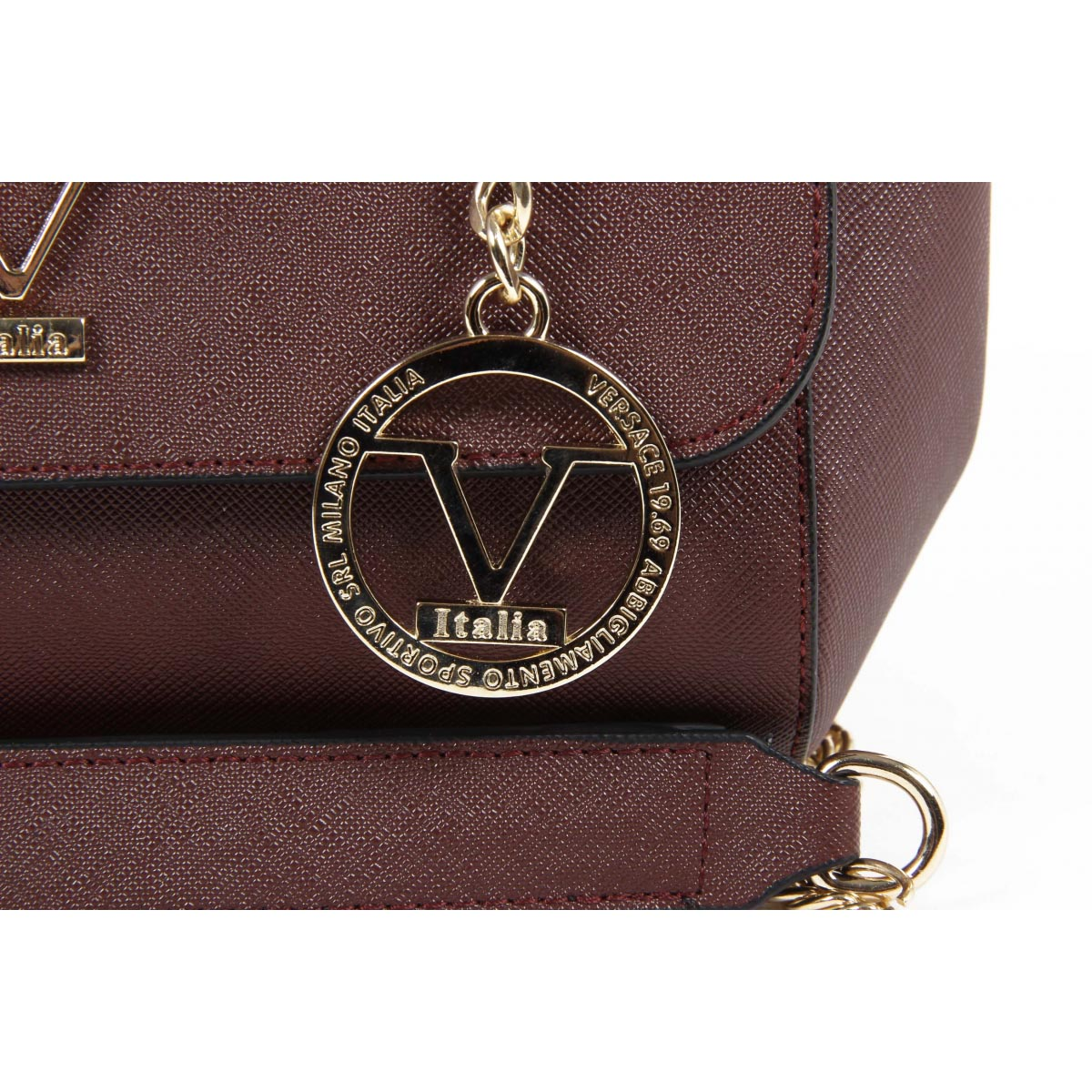 Bolso de mano para mujer V 1969 Italia VE014 ROJO CLARET
