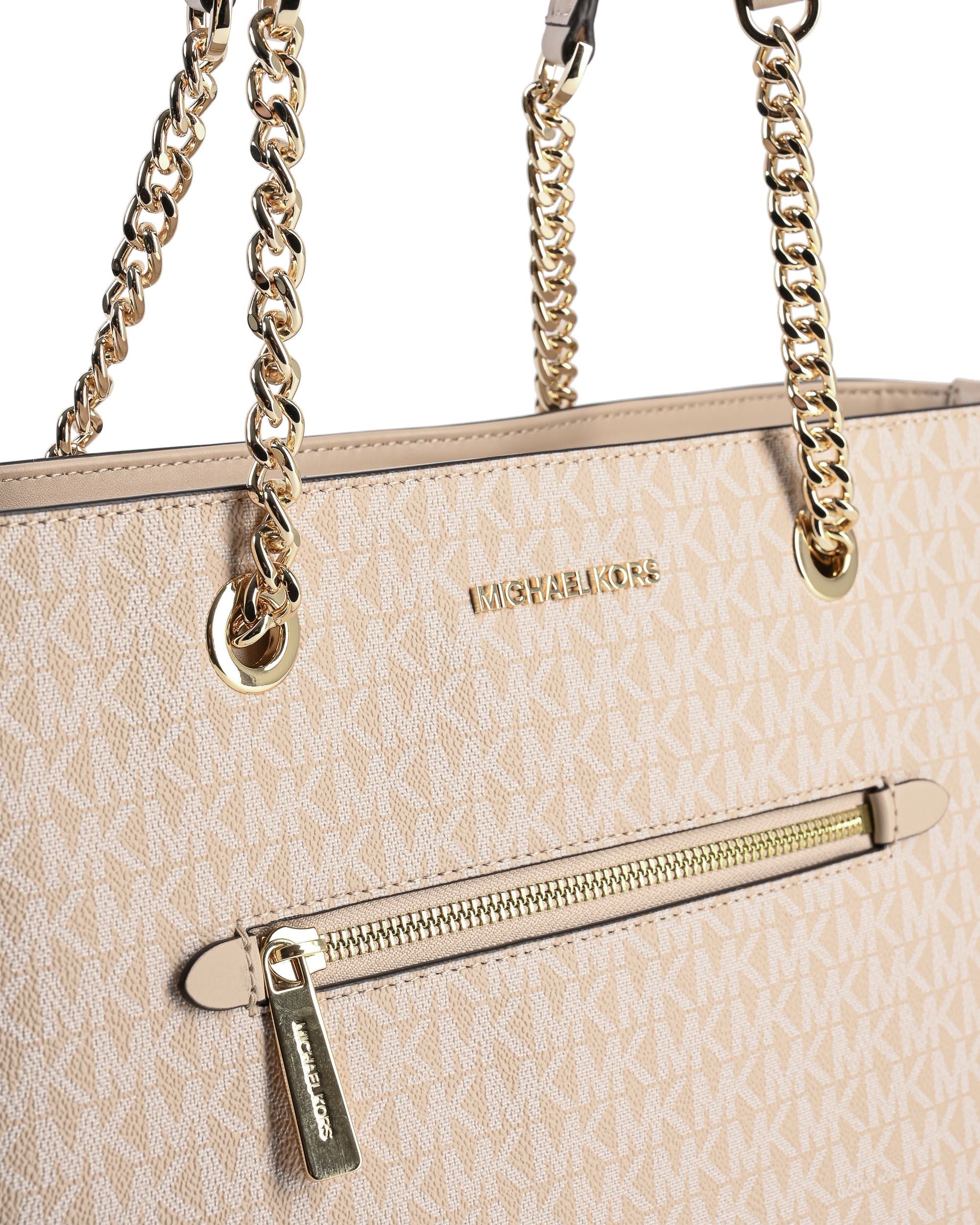 Bolso tote mediano con cadena y cremallera delantera de Michael Kors 35R3GTTT2V BUFF