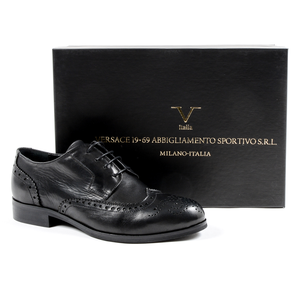 V 1969 Italia Zapato Brogue para Mujer Negro SULLY