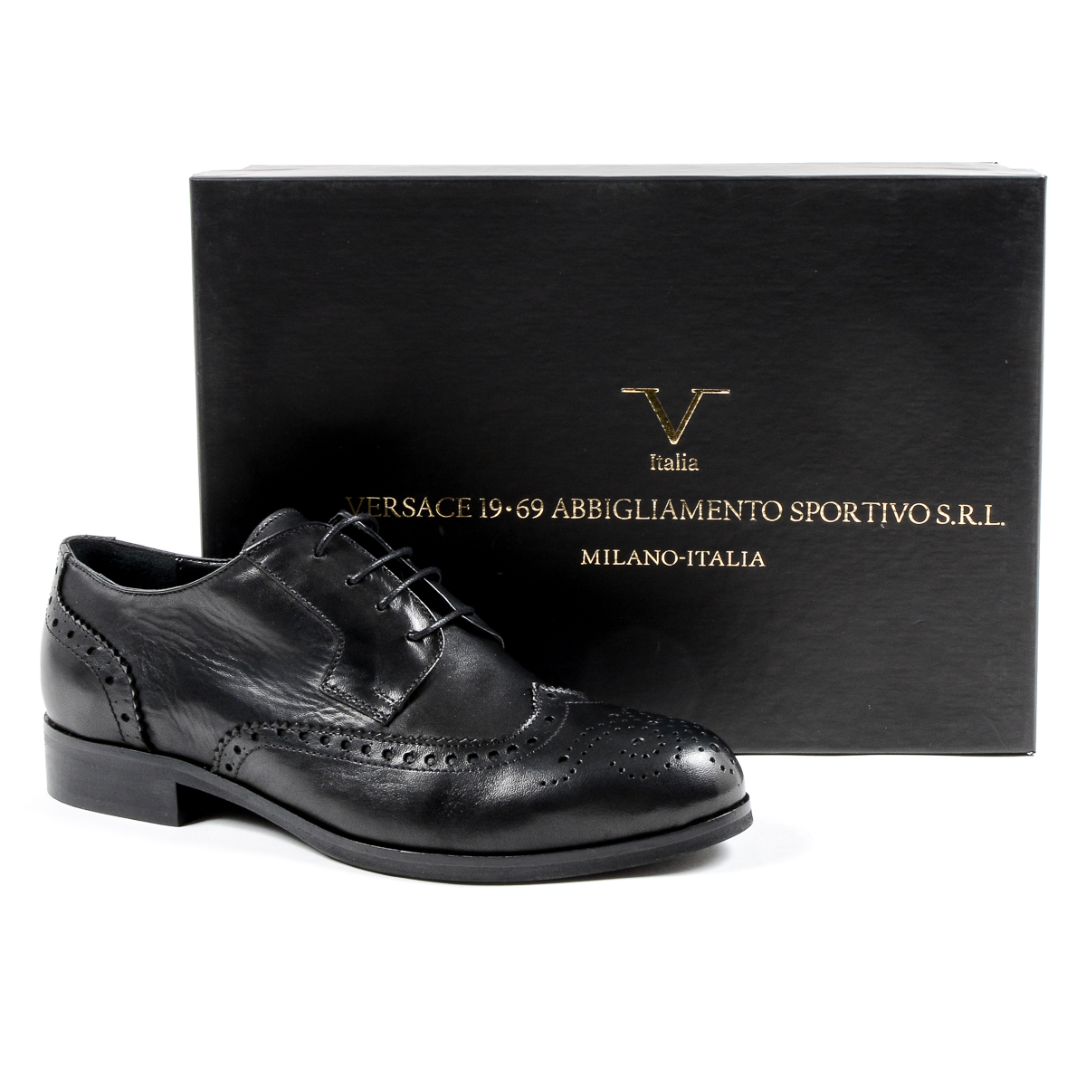 V 1969 Italia Zapato Brogue para Mujer Negro SULLY