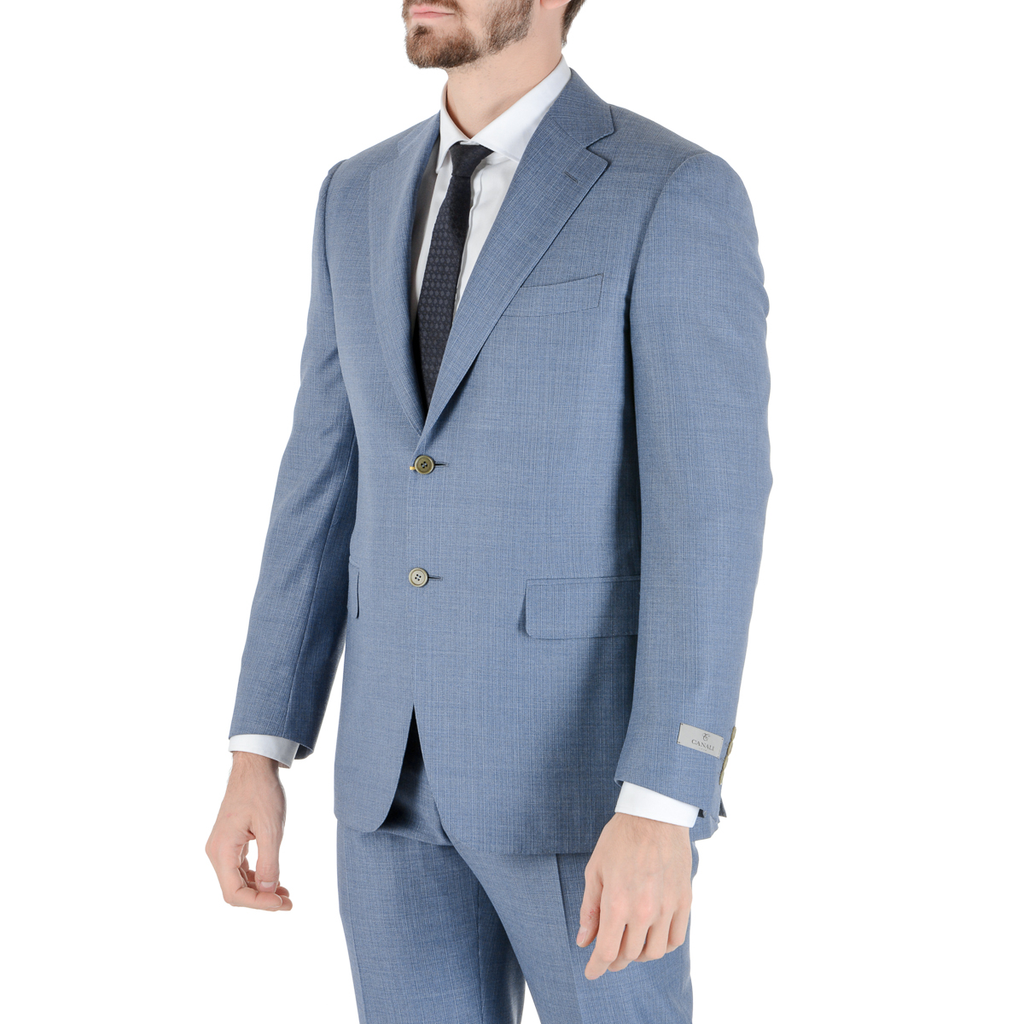Canali Mens Suit Long Sleeves Light Blue