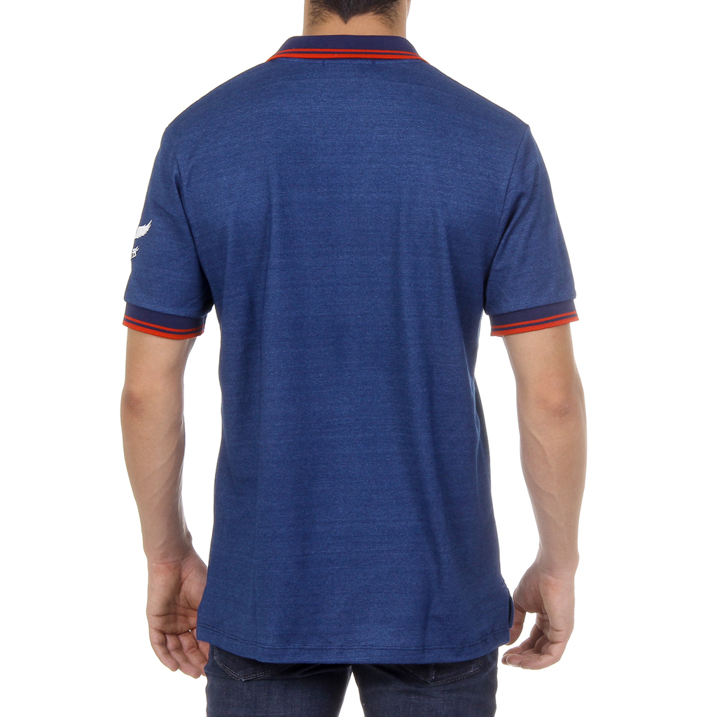 Polo Andrew Charles de manga corta para hombre azul STEVE