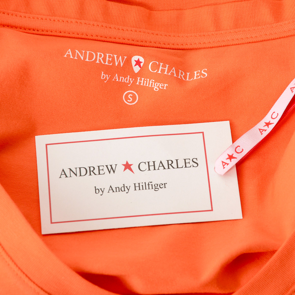 Camiseta Andrew Charles para mujer, manga corta, cuello en V, naranja, TAPIWA