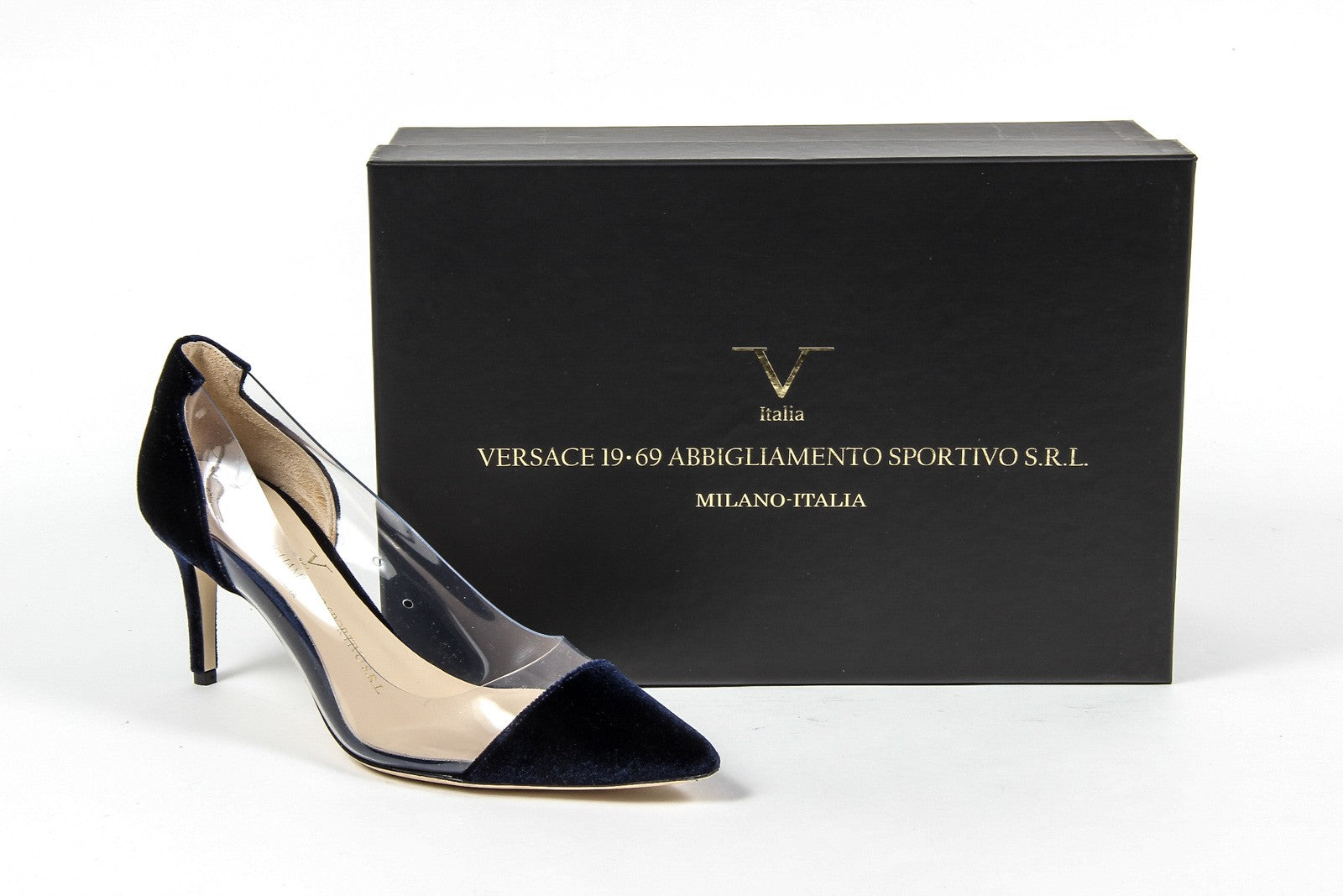 Zapatos de salón para mujer V 1969 Italia 3105124 VELLUTO BLU ROYAL