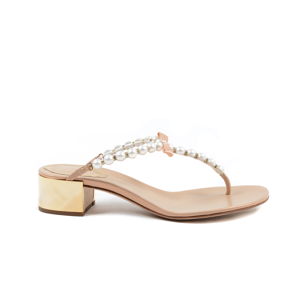 Rene Caovilla by The Blonde Salad Womens Thong Pink PEARL
