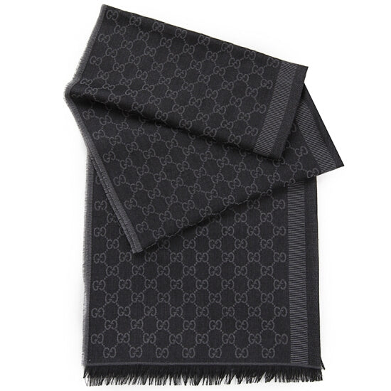 Bufanda Gucci para hombre 70x195 negro gris oscuro